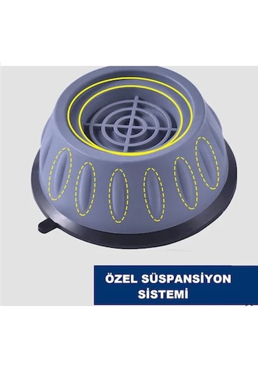 Beyaz Eşya Çamaşır Makinesi Titreşim Önleyici Vantuzlu Ayak 4Adet - 556611290