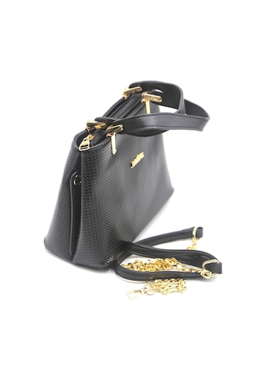 Armine 351 Kadın Deri Çanta Siyah - Altın