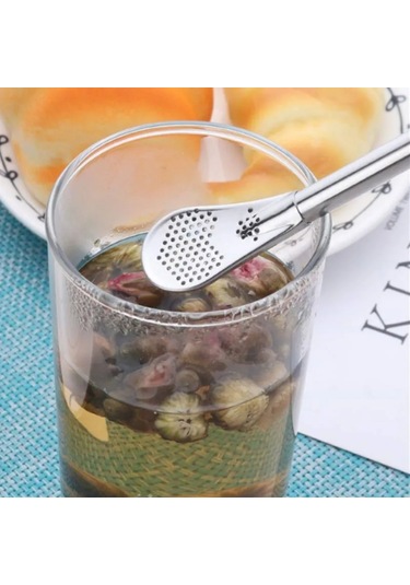 Xindoker 304 Paslanmaz Çelik 2 Pipet + 2 Fırça Seti, Kahve Ve İçecek Karıştırıcı, Plastik Atık Azaltıcı, Ev Yapımı İçecekler İçin Uygun Gümüş