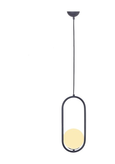 Luzarana Zenga Tekli Siyah-Krom Metal Gövde Beyaz Camlı Tasarım Lüx Sa... Çok Renkli