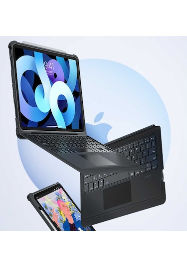 Benks iPad Uyumlu Pro 10.5 (7.Nesil) Benks Multifunctional Kablosuz Klavyeli Kılıf Touchpad - ZORE-216366