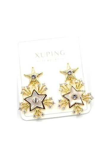 Yıldız Küpe - 14k Altın Çok Renkli