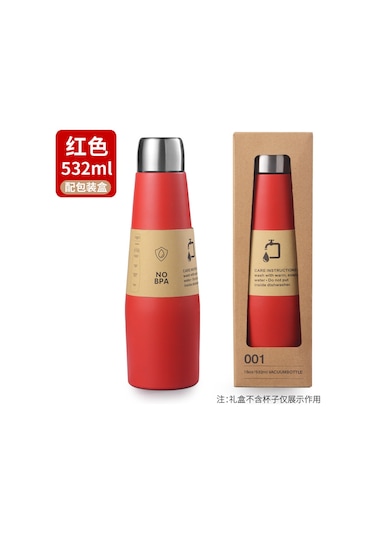 Termos Çelik Matara - 500ml Paslanmaz 304 Çelik Vakumlu Isı Koruma, Bpa İçermez - Spor, Seyahat Ve Okul İçin Şık Ve Kapaklı Su Şişesi Kırmızı