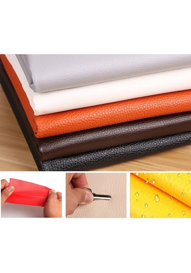 Deri Tamir Yaması Tamir Kiti Kendinden Yapışkanlı Pu Deri Tamir Bandı Kanepe Black 50x50cm