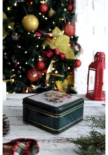 Edinburgh Haven Desenli 2'li Metal Saklama Kabı Seti, 1,9 Lt + 1,1 Lt