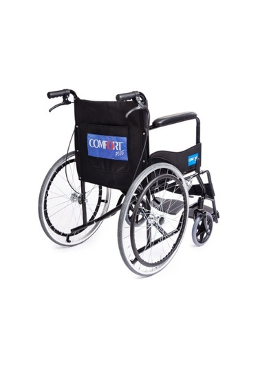 Ky809bj Siyah Kumaş Standart Transfer Refakatçı Frenli Tekerlekli Sandalye