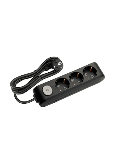 Viko Multi-let 3'lü Grup Priz Anahtarlı Topraklı Çocuk Korumalı 2 Metre Siyah - 90137302