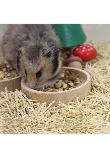 Elmpaly Ahşap Hamster Mama Kabı Su Geçirmez Seramik Besleme Kabı Sku1