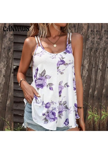 Mor Yaz Kadın Kaşkorse Yelek Rahat Yuvarlak Yaka Kazak Dijital Baskı Üstleri Kaşkorse