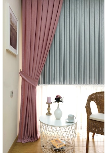 Evdepo Home Pembe Düz Renk Pileli Soft Fon Perde Pile Tek Kanat Pembe