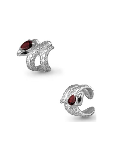 Aquamarıne Gümüş Delinmesiz Kolda Yatan Demetnar İle Doğal Garnet Taşlı Yılan Kalıp 274847165 Diğer