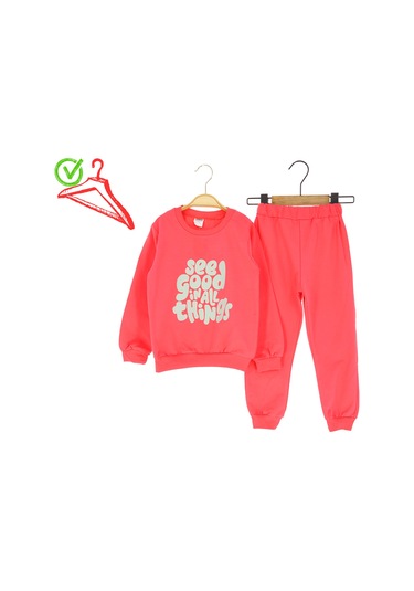 Kız Çocuk Takım Yazılı Yavruağzı