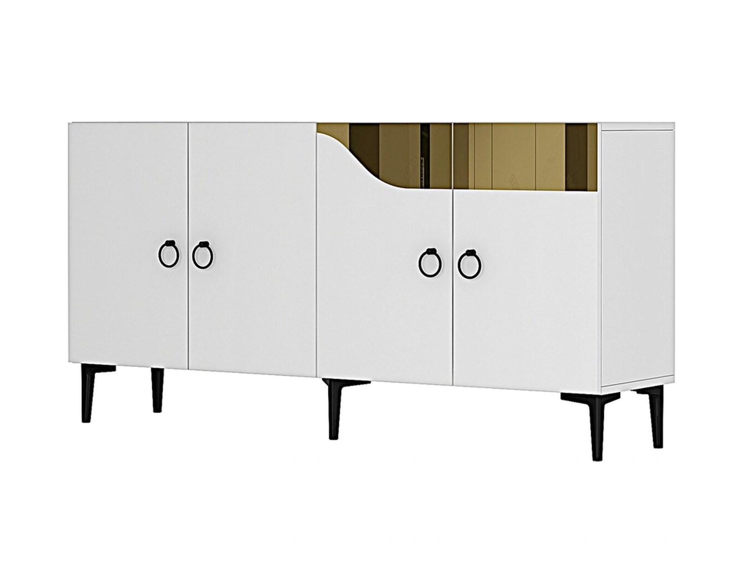 Ka1514bg Gama150 Konsol, Kahve Köşesi, Tv Sehpası Beyaz-gold 150cm Beyaz