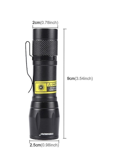 Yifomall Alüminyum El Feneri 513: Yan Işık, Kalem Klasması, Yakın-uzak Odak, Direk Şarj Ve Veri Kablosu İle Kutulu Paket Siyah