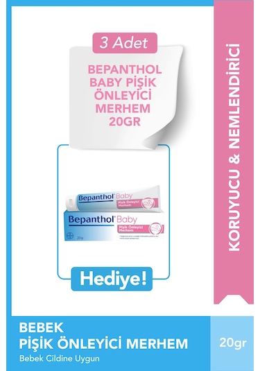Bepanthol Baby Pişik Önleyici Merhem 100gr 2'li Paket & 3 Adet 20gr Pişik Önleyici Merhem Hediye