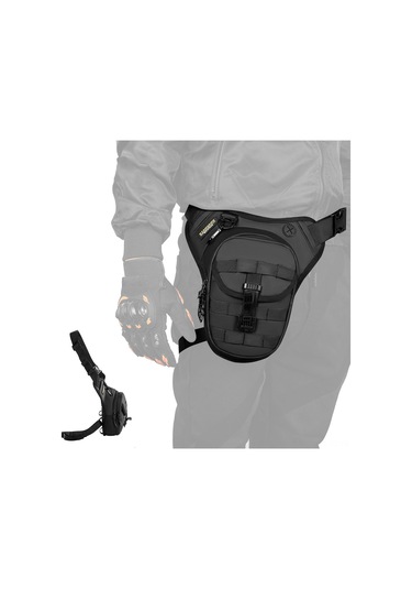 Skycity Motorcycle Çok Amaçlı Çanta: Yağ Tankı/bel/bacak Çantası, Su Geçirmez, Genişletilebilir, Poliester, Siyah Ya679