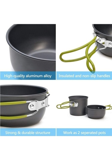 Createtech Taşınabilir Turuncu Yürüyüş Tenceresi Skycıty Seti, Piknik & Kamp İçin Alümina Aksesuar - Eb Turuncu