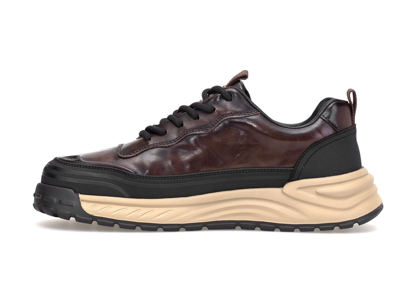 Guja 25k570-1 Erkek Hakiki Deri Klasik Sneaker Kahverengi Kahverengi