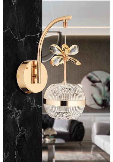 Prenses Gold Ledli Aplik Salon Mutfak Oda Oturma Odası Hol Ledli Aplik Sb-ld-705 Gold