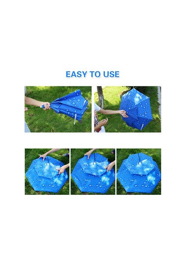 Aubyhe 95 Cm Çift Katlı Rüzgar Ve Yağmur Dayanıklı Balıkçılık Şapka Şemsiyesi - Gümüş Renk Gümüş