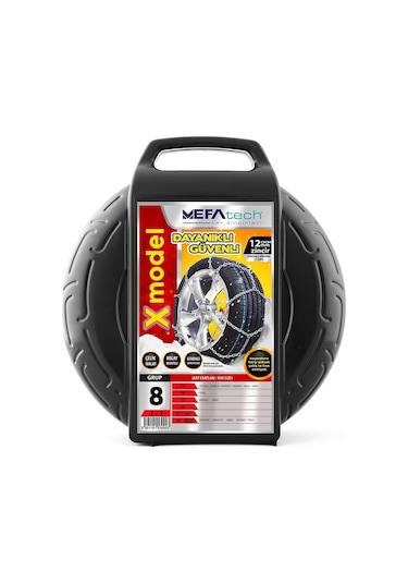 Mefatech X Model Oto Araba Anti Patinaj Takmatik Kar Zinciri 12mm No:8 0