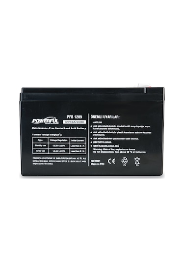 Powerful Pfb-1209 12v 9ah 20hr Bakımsız Kuru Tip Akü