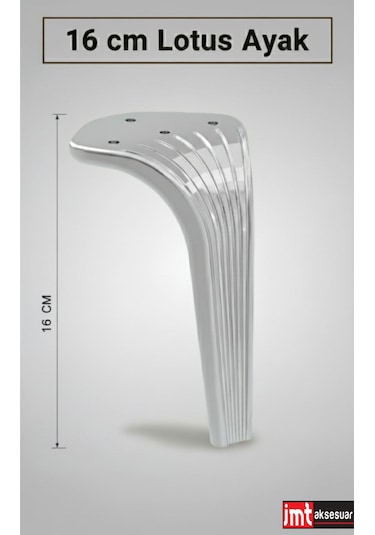 Lotus Koltuk 16 Cm Krom 4 Adet Yatak Odası Tv Ünitesi Konsol Ve Sehpa Ofis Mobilyası Ayağı Krom
