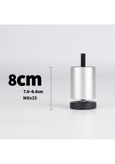 Suntek Magideal 4 Adet Alüminyum Alaşımlı Mobilya Gümüş-8cm