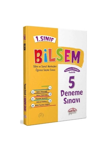 1.Sınıf Bilsem Tamamı Çözümlü 5 Fasikül Deneme Sınavı -  Editör