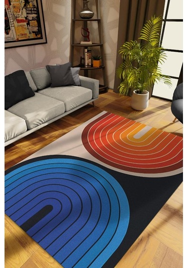 Homshtag Gecem Ve Gündüzüm Ying Yang Halı Renkli Oturma Odası Halısı Çok Renkli