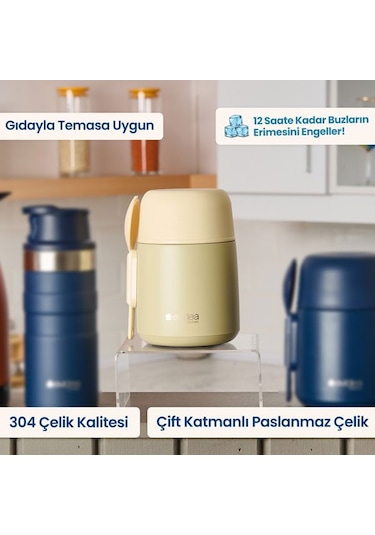 Evidea Kitchen Yemek Termosu - Bej - 500 Ml Bej
