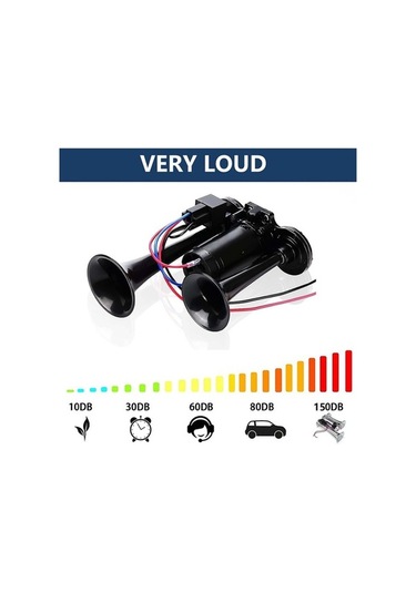 Novahub Yüksek Süper Sesle Korna Korna Korna Kiti, Kiti Havalı Araba Altın 2 150db 12v Ng Altın