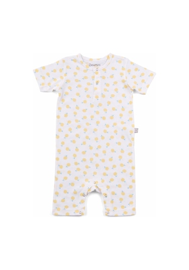 Boumini Bebek Kısa Kollu Şort Tulum Limonlar Doğal Pamuk - Sarı