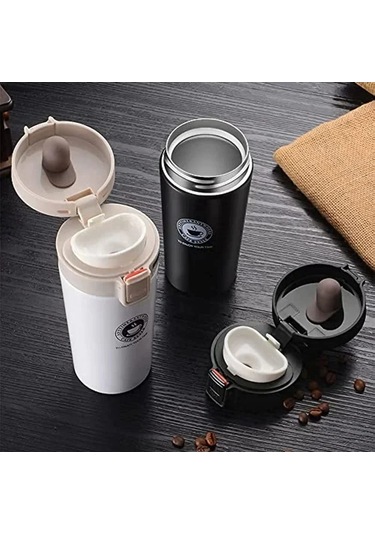 500 Ml Termal Kupa Sızdırmaz Termos Kupa Kahve Çift Duvar 304 Diğer Siyah