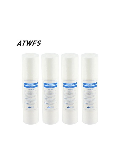 Atwfs Su Arıtma 10 Inç 4 Adet 1-mikron Tortu Su Filtresi Kartuşu Pp Pamuk Filtre Su Filtresi Sistemi