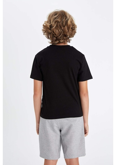 DeFacto Erkek Çocuk Bisiklet Yaka Baskılı Kısa Kollu Tişört A0449A824HSBK81