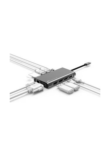 Mcstorey Type-C Vga Hdmı Ethernet Dönüştürücü 2Xhdmı 4K Hd Mfı-Gri
