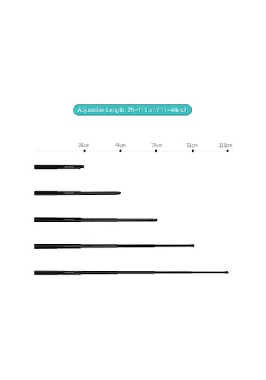 Teltree Bullet Time İçin 5 Bölmeli 28cm-111cm Ayarlanabilir Uzunlukta Görünmez Selfie Çubuğu, 1/4 İnç Vidalı