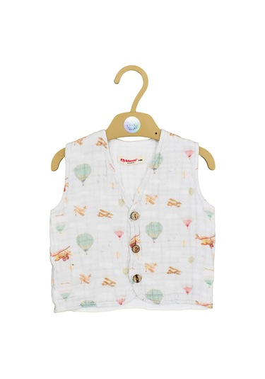 Beberotti 4 Katlı Müslin Bebek Yelek 270 Ekru-yeşil Ekru - Yeşil