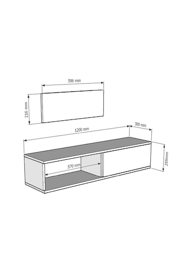 Tda1202a - Zuzu Duvara Montaj Tv Stand Antrasit-gold 120cm Antrasit / Koyu Gri