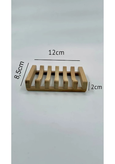 Doğal Bambu Sabunluk Şık Ve Dayanıklı Banyo Sabun Standı 5x8.5 Cm Bambu