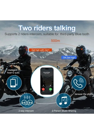 1000 Mt Intrcom Kask Kulaklık Su Geçirmez 4 Eşleşmeli 1000 Mt Grup Sohbet 500 Mt 2 Kş Müzik Paylaşım