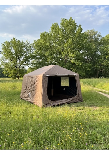Fischer 6-8 Kişilik Tenteli Fresh&black Şişme Çadır Baca Çıkışlı 250x290x190cm Kahverengi