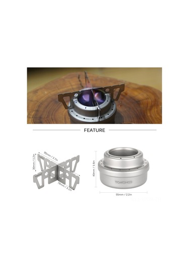 Neevoyu "ultra Hafif Titanyum Kamp Ocağı Seti - Taşınabilir Alkol Ocağı Ve Desteği" Çok Renkli