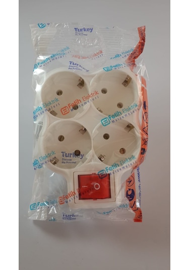 3'lü Priz Üç Girişli Topraklı Elektrik Piriz 3'lü Griş