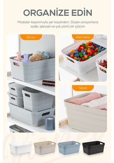 6'lı 5 Litre Saklama Kutusu Antrasit Antrasit