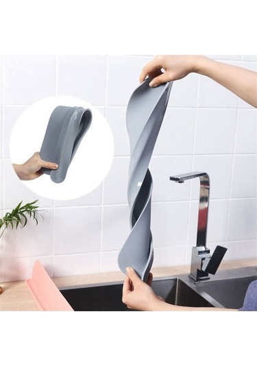 Lemestar Gri Mutfak Banyo Lavabo Su挡水板 - Kalın Su Geçirmez, Süngerli Tutucular, 52x5x85mm, Fıskiyenin Su Sızıntısını Engeller Çok Renkli