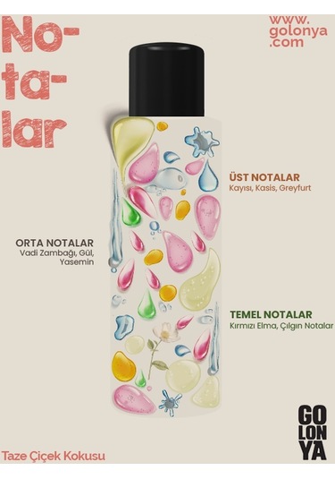 Golonya Taze Çiçek Kokulu Cam Şişe Kolonya 250 ML