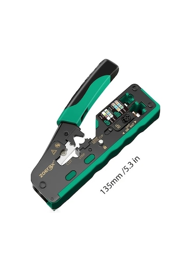 Besthome1 Yeşil Zoerax Rj45 Sıkma Aracı Cat7-6a-6-5e Ethernet Tel Kesici Yedek Bıçaklı