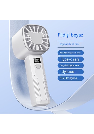 Lyon Usbşarj El Tipi Küçük Fan Beyaz